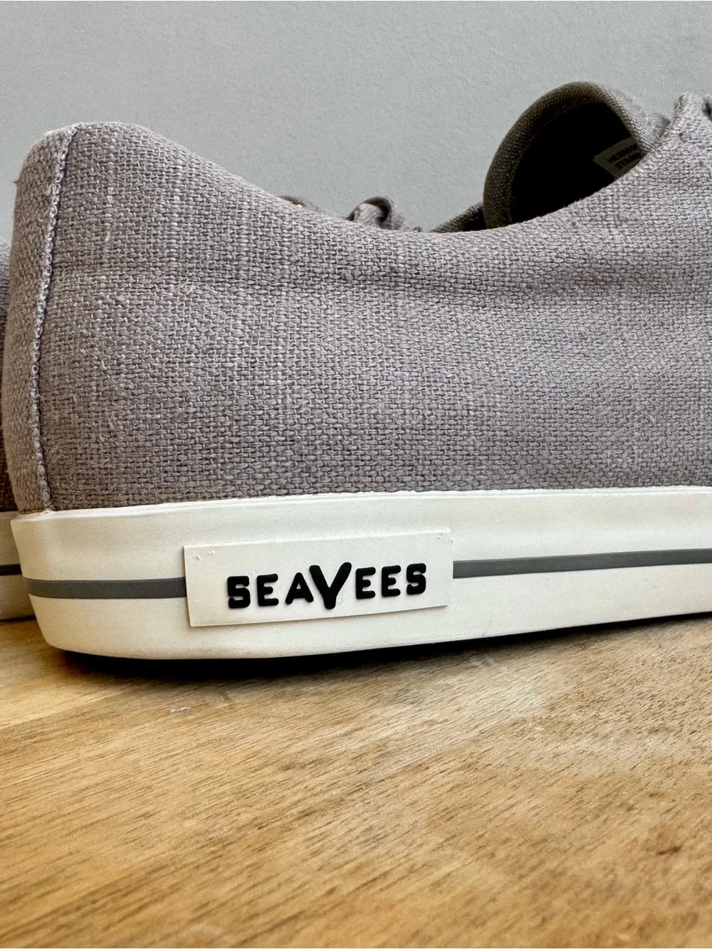 SeaVees Hermosa Plimsol Sneakers Men's 13 Tin Grey Lace Up Linen Varsity Shoes